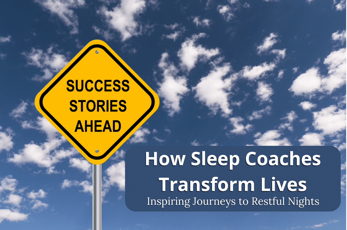 A Yellow Road Sign Reading 'Success Stories Ahead' Against A Blue Sky With Clouds, Symbolizing The Transformative Journey Of Sleep Coaching Success Stories.